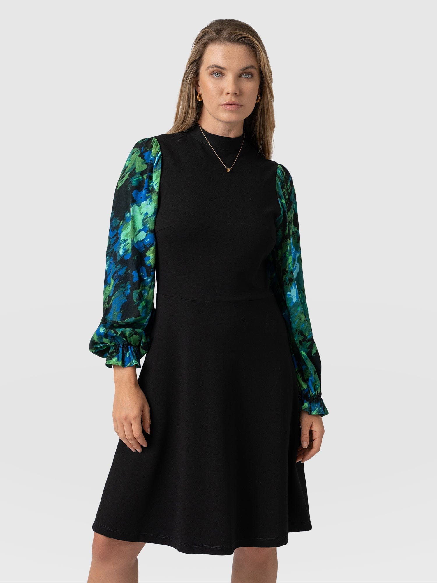 Penny Skater Dress Green Satellite - Women's Dresses | Saint + Sofia® EU